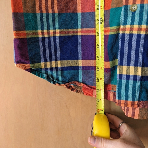 y2k vintage bugle boy rainbow plaid button up shirt 🌈 - Picture 9 of 9